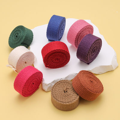 20mm-50mm Tepak Polyester Cotton Webbing Tas Sekolah Tas ransel Tas Tangan Canvas Strap Warna Padat Rantai Tenun Biasa