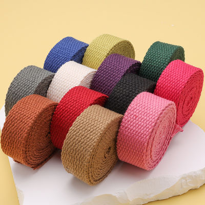 20mm-50mm Tepak Polyester Cotton Webbing Tas Sekolah Tas ransel Tas Tangan Canvas Strap Warna Padat Rantai Tenun Biasa
