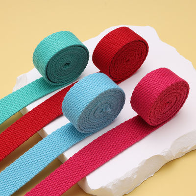 20mm-50mm Tepak Polyester Cotton Webbing Tas Sekolah Tas ransel Tas Tangan Canvas Strap Warna Padat Rantai Tenun Biasa