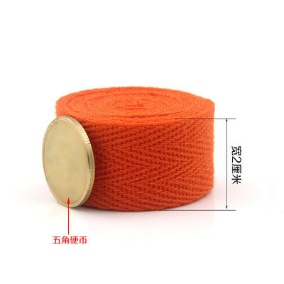 20mm*50y Herringbone Woven Cotton Ribbon untuk aksesoris pakaian Webbing