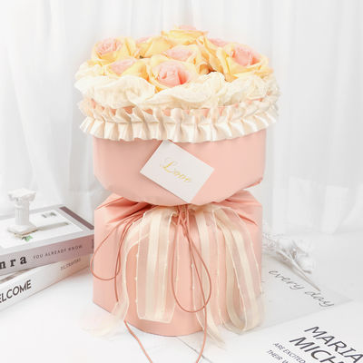 4.0cm*4.5m Ribbon poliester bergerigi untuk kemasan bunga
