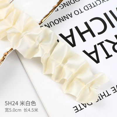 4.0cm*4.5m Ribbon poliester bergerigi untuk kemasan bunga