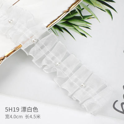 4.0cm*4.5m Ribbon poliester bergerigi untuk kemasan bunga
