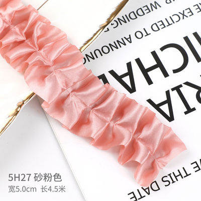 4.0cm*4.5m Ribbon poliester bergerigi untuk kemasan bunga