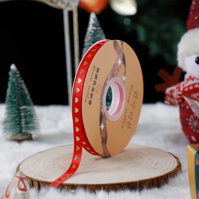 1cm*45m Chritsmas Ribbon Printed untuk Pengemasan Hadiah dan Aksesoris Pakaian