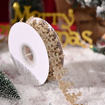 3cm*5y pita Ultrasonik Natal untuk kemasan hadiah dan aksesoris pakaian