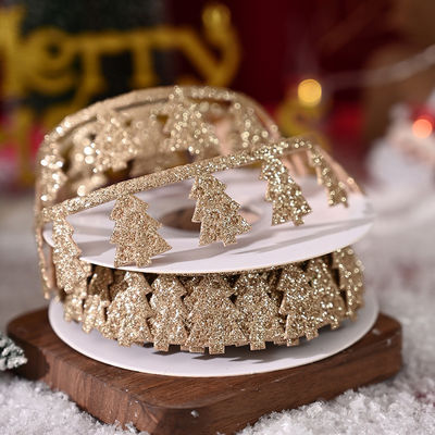 3cm*5y pita Ultrasonik Natal untuk kemasan hadiah dan aksesoris pakaian
