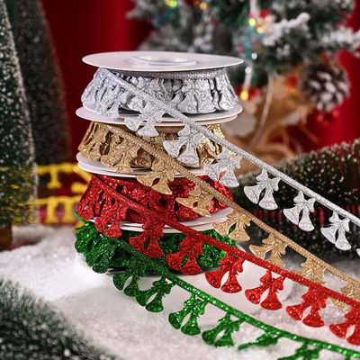 3cm*5y pita Ultrasonik Natal untuk kemasan hadiah dan aksesoris pakaian