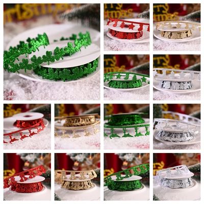 3cm*5y pita Ultrasonik Natal untuk kemasan hadiah dan aksesoris pakaian