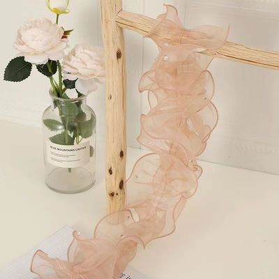 12cm*2m Ribbon renda tepi berkerut untuk bungkus bunga dan pembungkus hadiah