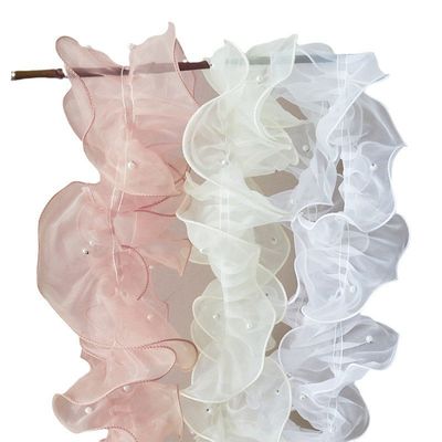 12cm*2m Ribbon renda tepi berkerut untuk bungkus bunga dan pembungkus hadiah