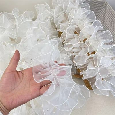 12cm*2m Ribbon renda tepi berkerut untuk bungkus bunga dan pembungkus hadiah