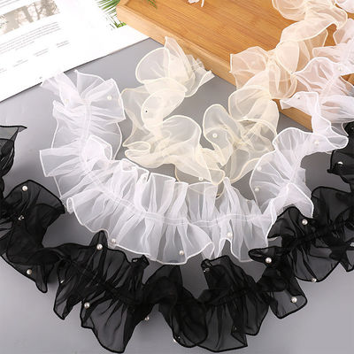 12cm*2m Ribbon renda tepi berkerut untuk bungkus bunga dan pembungkus hadiah