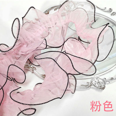 12cm*2m Ribbon renda tepi berkerut untuk bungkus bunga dan pembungkus hadiah