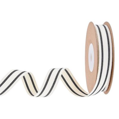 10mm-38mm*10y pita katun bergaris hitam dan merah untuk kemasan hadiah dan aksesoris pakaian