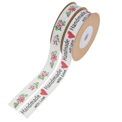 Ribbon kapas cetak 15mm*10m untuk kemasan hadiah dan aksesoris pakaian
