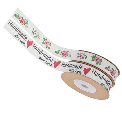 Ribbon kapas cetak 15mm*10m untuk kemasan hadiah dan aksesoris pakaian