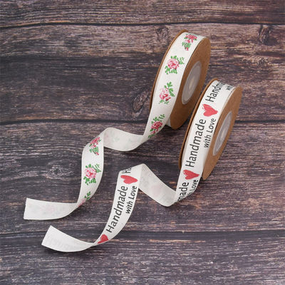 Ribbon kapas cetak 15mm*10m untuk kemasan hadiah dan aksesoris pakaian