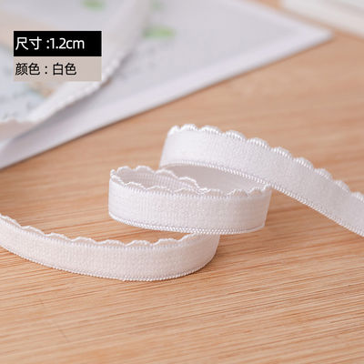 Aksesoris Garment Ribbon 1.2cm Weaved Edge Polyester Elastic Bra Strap dengan Fitur Ramah Lingkungan