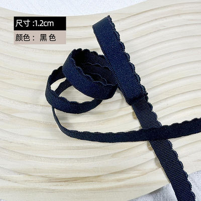 Aksesoris Garment Ribbon 1.2cm Weaved Edge Polyester Elastic Bra Strap dengan Fitur Ramah Lingkungan
