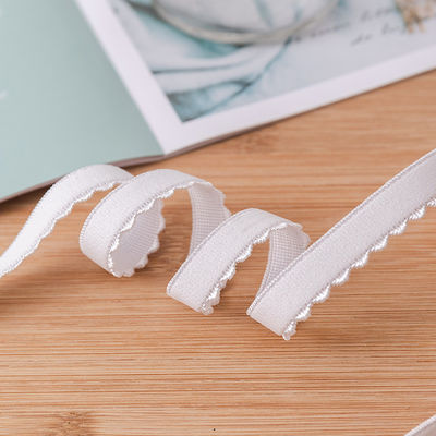 Aksesoris Garment Ribbon 1.2cm Weaved Edge Polyester Elastic Bra Strap dengan Fitur Ramah Lingkungan