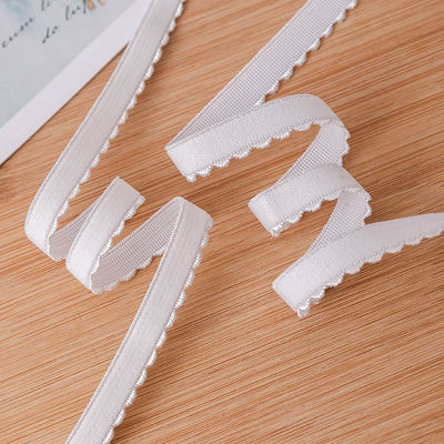 Aksesoris Garment Ribbon 1.2cm Weaved Edge Polyester Elastic Bra Strap dengan Fitur Ramah Lingkungan